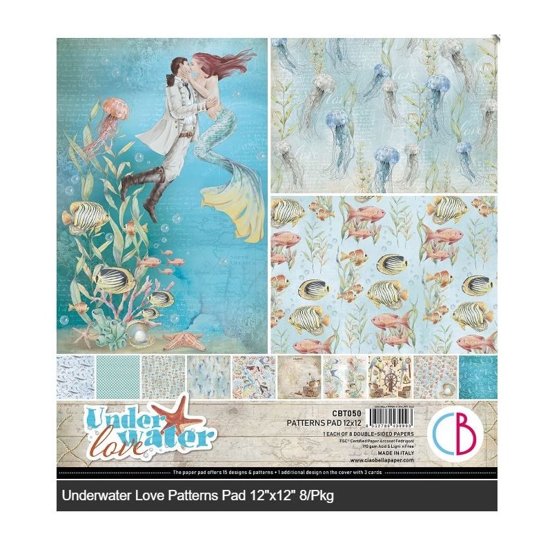 Ciao Bella UNDERWATER LOVE PATTERNS PAD 12"X12"