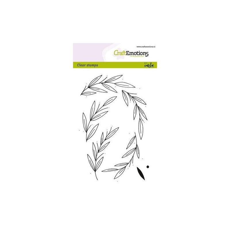 CraftEmotions clearstamps A6 - leaf wreath christmas Carla Kamphuis