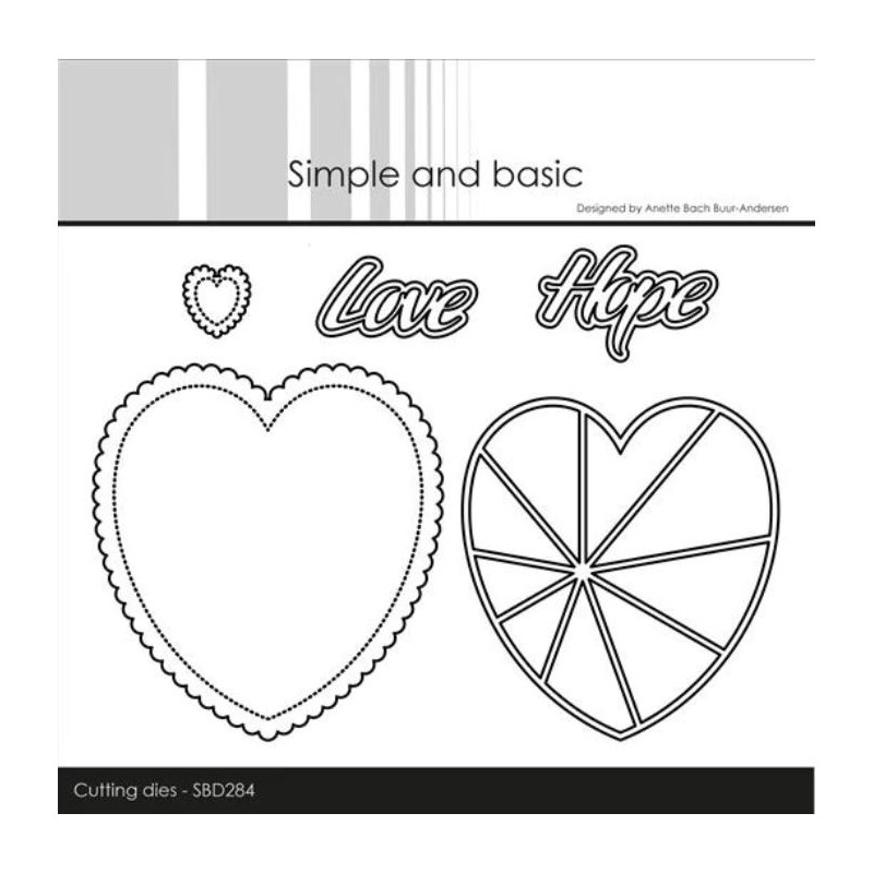 Simple and Basic die "Patchwork Heart w/Scalloped Edge" SBD284