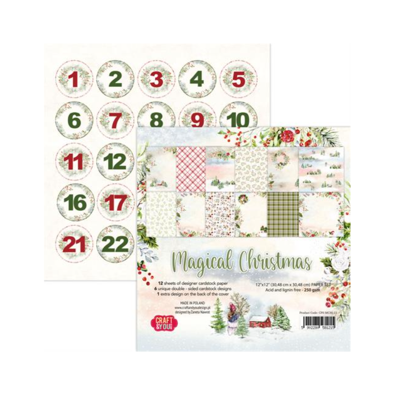 Craft & You Paperpad 30,5x30,5 "Magical Christmas" CPS-MC30-12