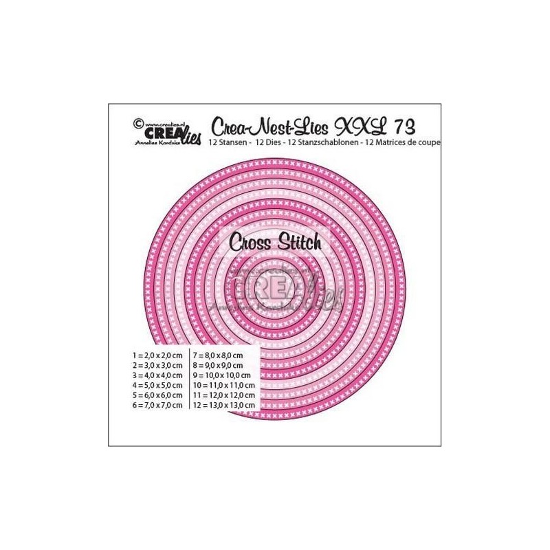 Crealies Crea-Nest-Lies XXL no 73 cross stitch circles max. 13x13 cm / CLNestXXL73