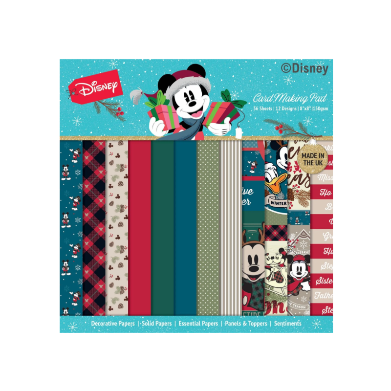 Creative Expressions • Disney 8x8 Mickey & Minnie Mouse Christmas Card Making Pad 20,32x20,32cm