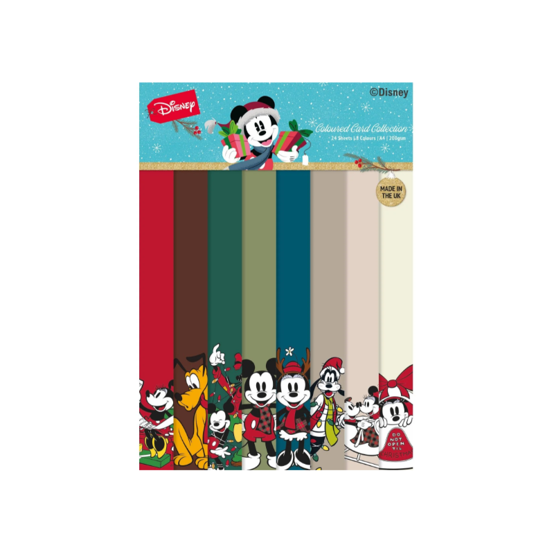 Creative Expressions • Mickey & Minnie Christmas Coloured Card A4 Pack