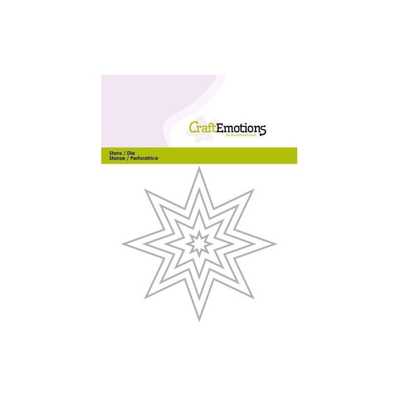CraftEmotions Die - edges 8 pointed star Card 11x14cm