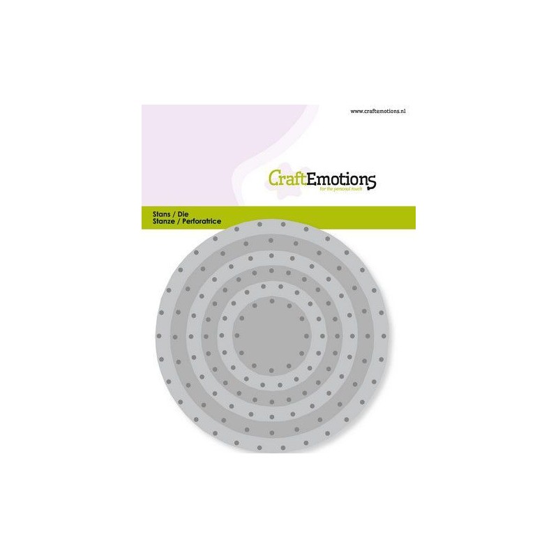 CraftEmotions Die - circles vintage - rivets Card 11x9cm - 3,2-9,4cm
