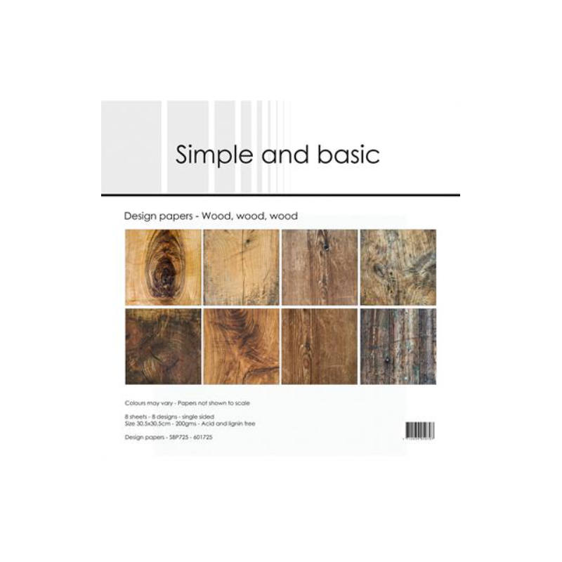 Simple and Basic Design Papers 12x12 "Wood, wood, wood" SBP725
