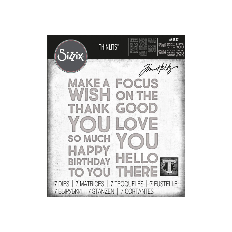 Sizzix • Thinlits Die Set 7PK Bold Text 1 by Tim Holtz