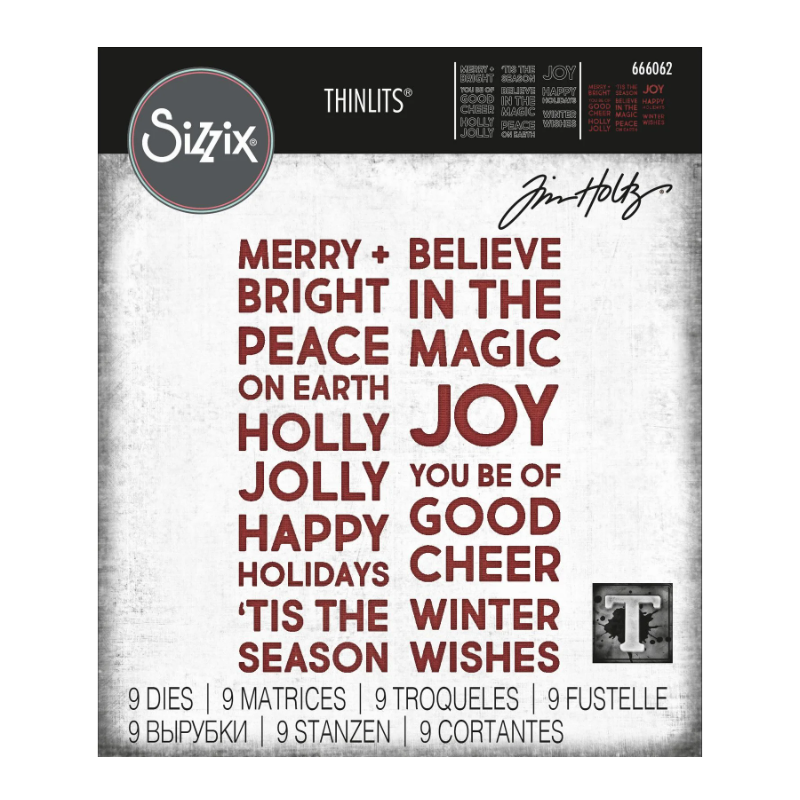 Sizzix • Thinlits Die Set Bold Text Christmas 9 pieces