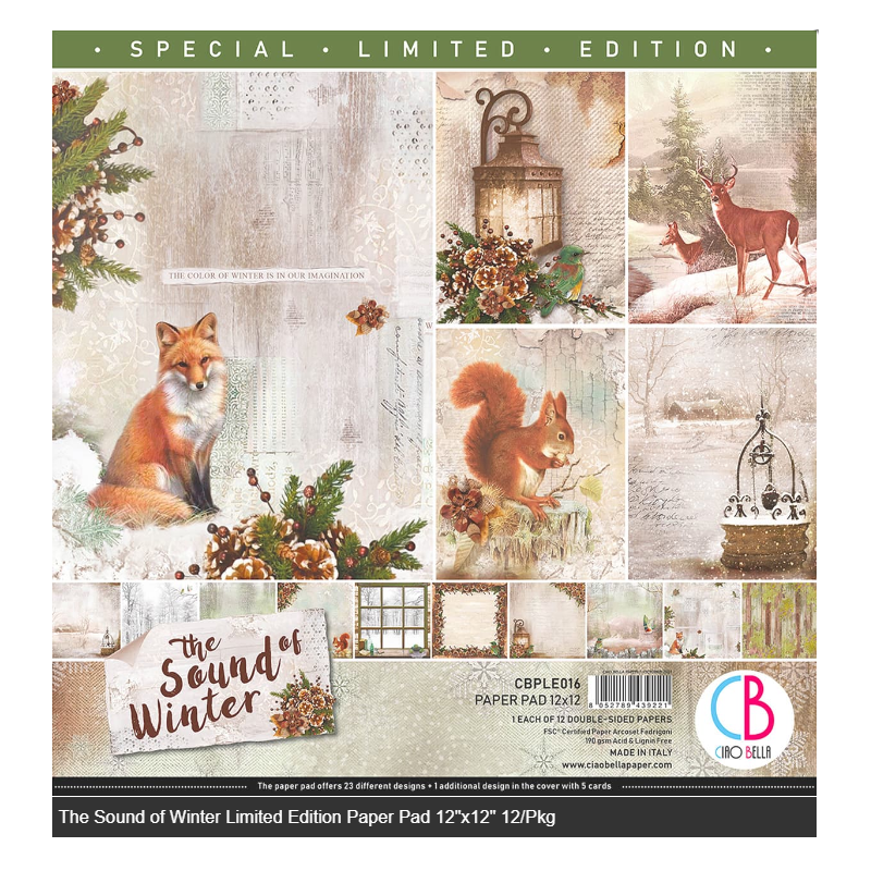 Ciao Bella THE SOUND OF WINTER LIMITED EDITION PAPER PAD 12"X12"