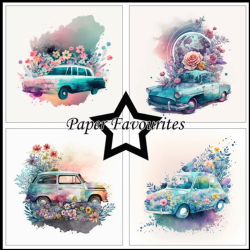 Paper Favourites 6X6 Paper Pack "Floral Cars" PF266