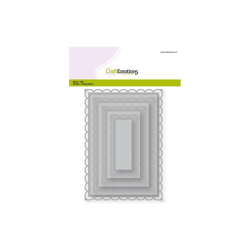 CraftE Big Die - rectangles scalop XL open Card