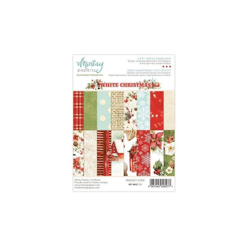 Mintay 6 x 8 Add-On Paper Pad - White Christmas MT-WHC-11