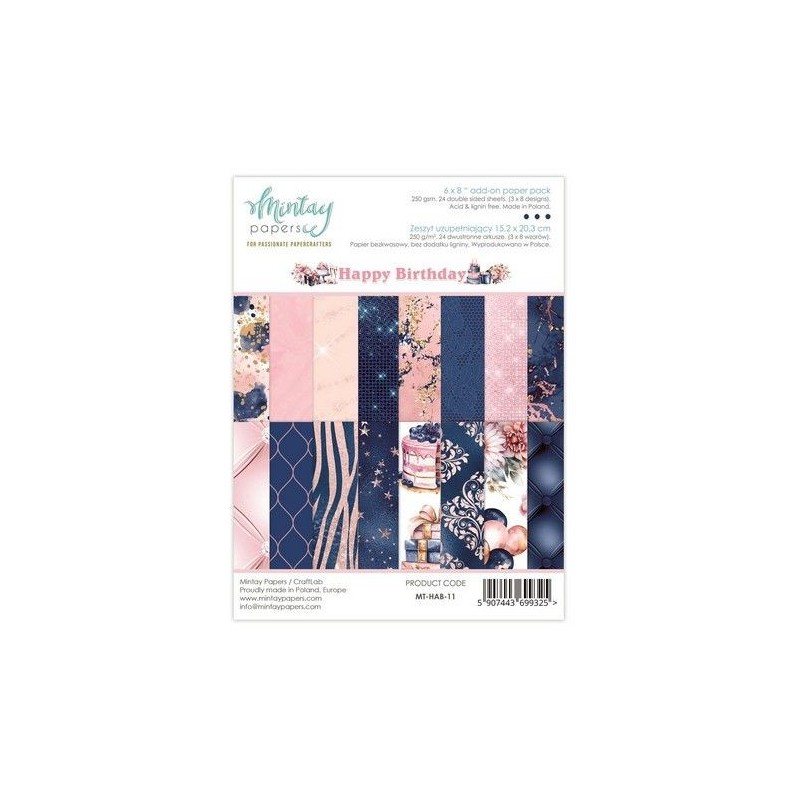 Mintay 6 x 8 Add-On Paper Pad - Happy Birthday MT-HAB-11