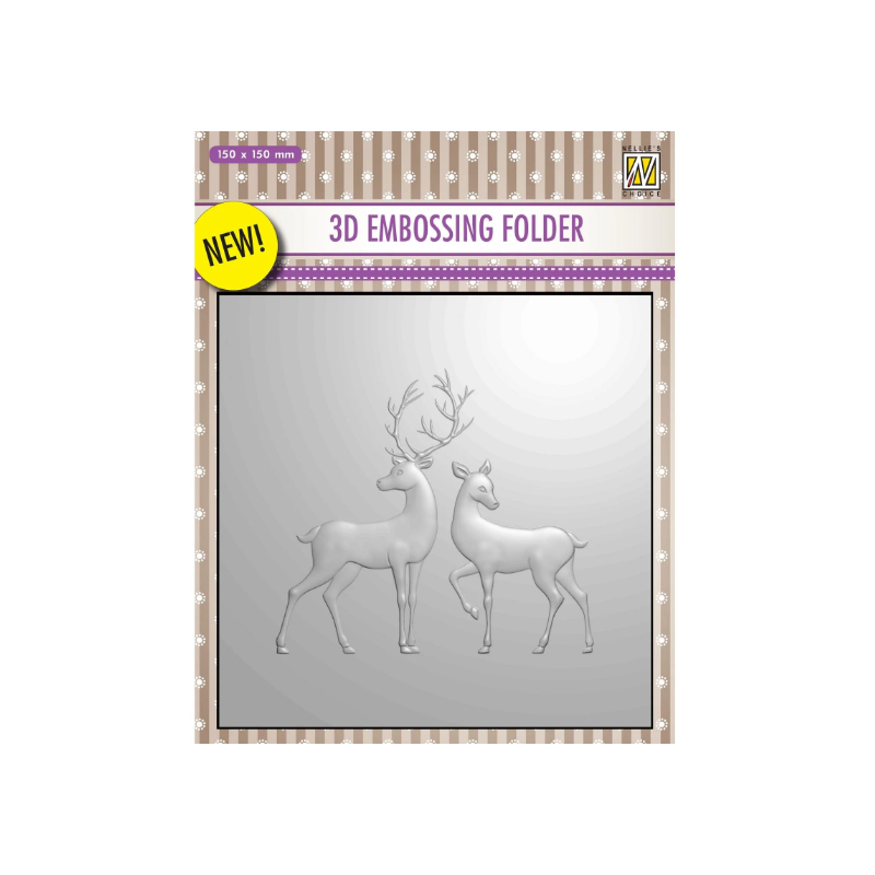 Nellie's Choice • 3D Embossing Folder Christmas Reindeer