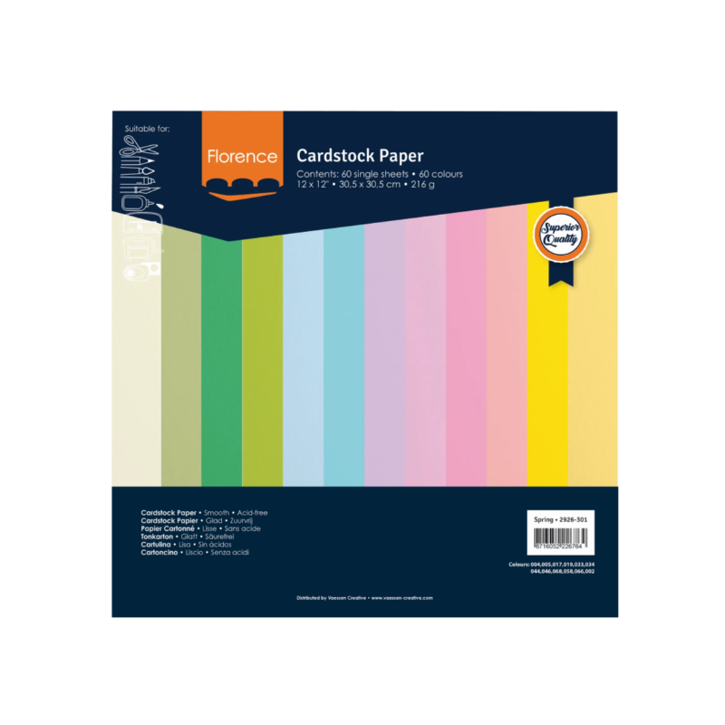 Florence • Cardstock Paper 216g Smooth 12x12" Spring 12x5