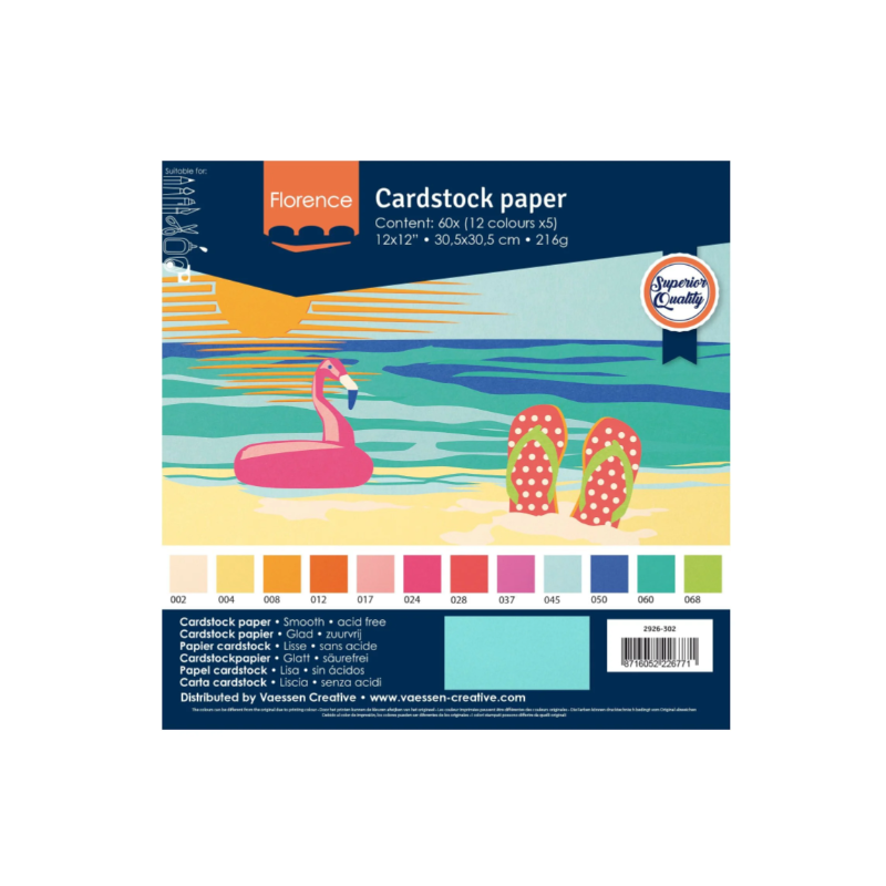 Florence • Cardstock Paper 216g Smooth 12x12" Summer 12x5