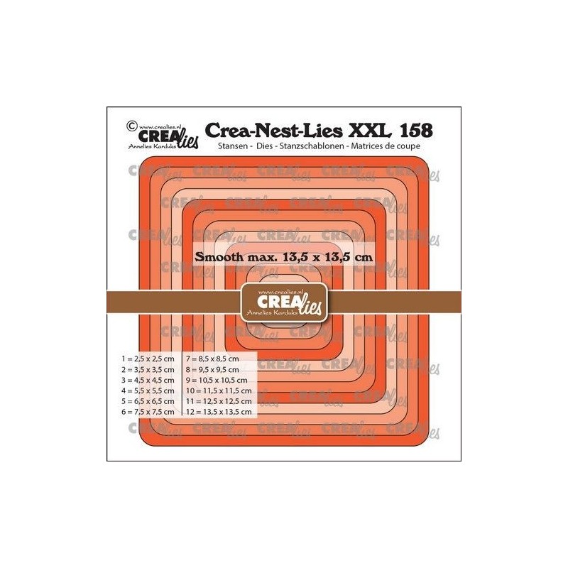 Crealies Crea-Nest-Lies XXL Square smooth CLNestXXL158 max. 13,5 x 13,5 cm