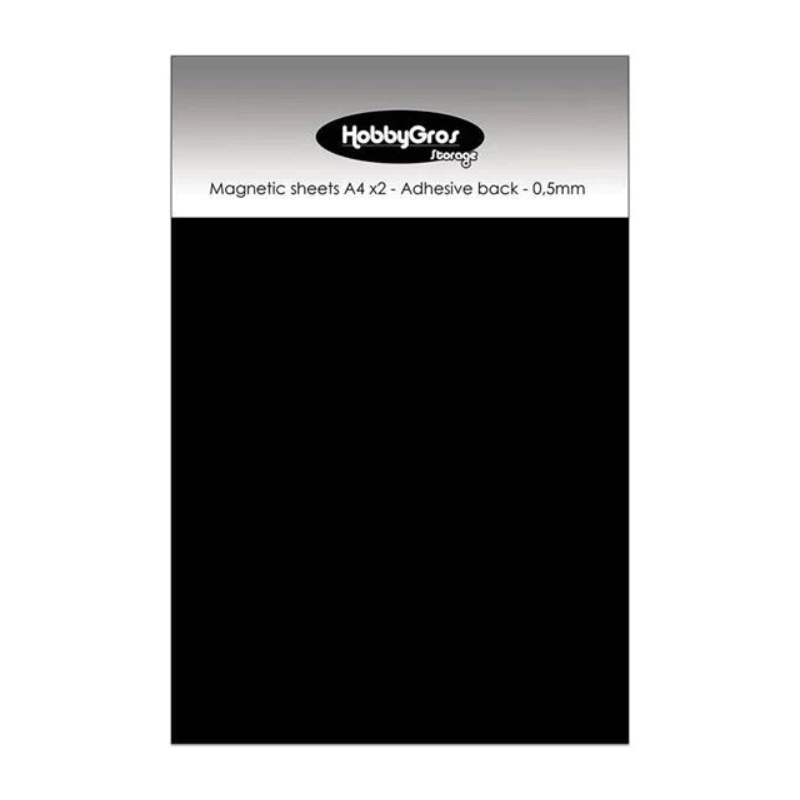 HobbyGros Storage "Magnetic Sheets 0,5mm A4 (2 pcs) - Adhesive Back" SS110