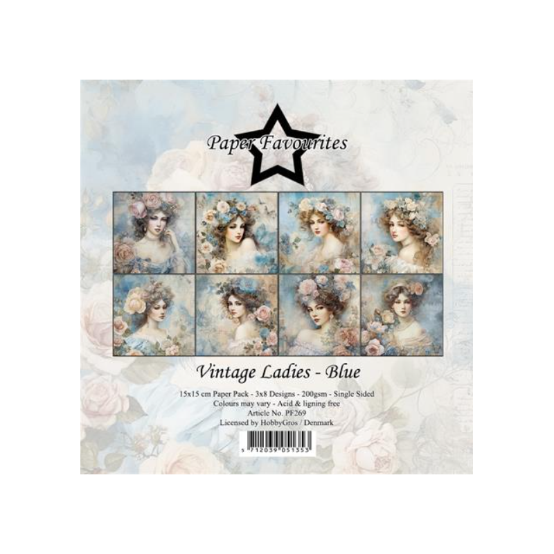 Paper Favourites Paper Pack "Vintage Ladies - Blue" PF269