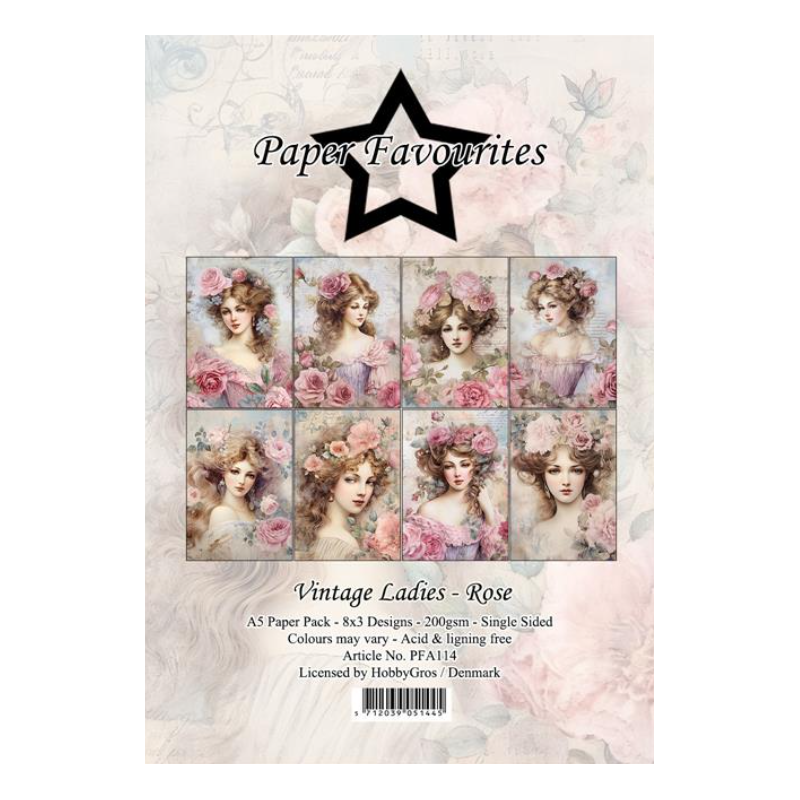 Paper Favourites Paper Pack "Vintage Ladies - Rose" PFA114