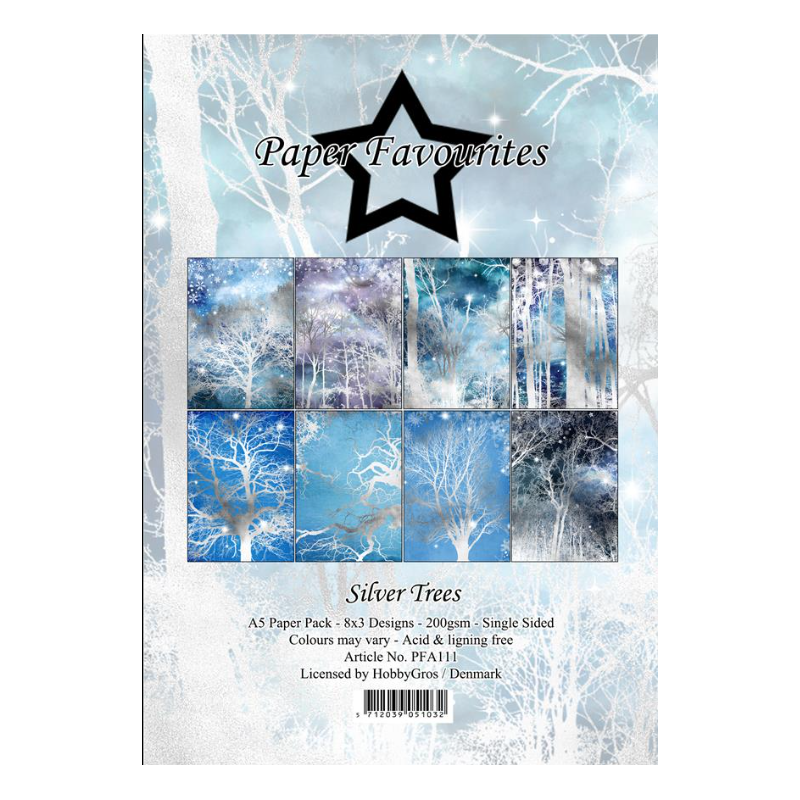 Paper Favourites A5 Paper Pack "Silver Trees" PFA111