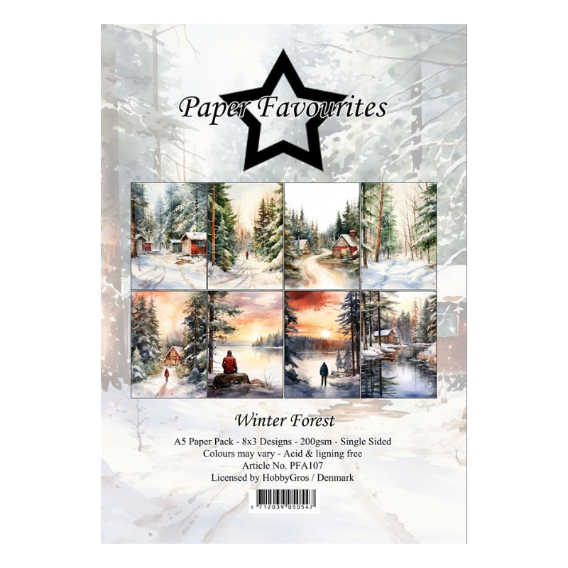 Paper Favourites A5 Paper Pack "Winter Forest" PFA107