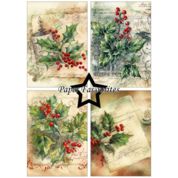 Paper Favourites A5 Paper Pack "Vintage Holly" PFA106