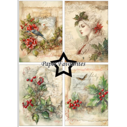 Paper Favourites A5 Paper Pack "Vintage Holly" PFA106