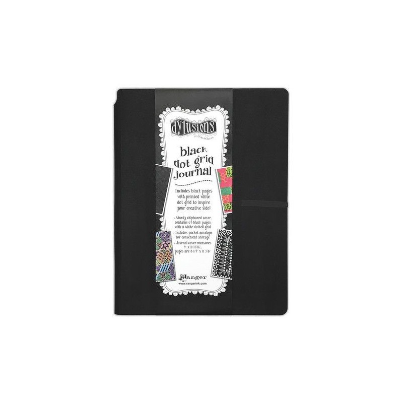 Ranger Dylusions Black Dot Grid Journal Large DYJ80398 Dyan Reavely