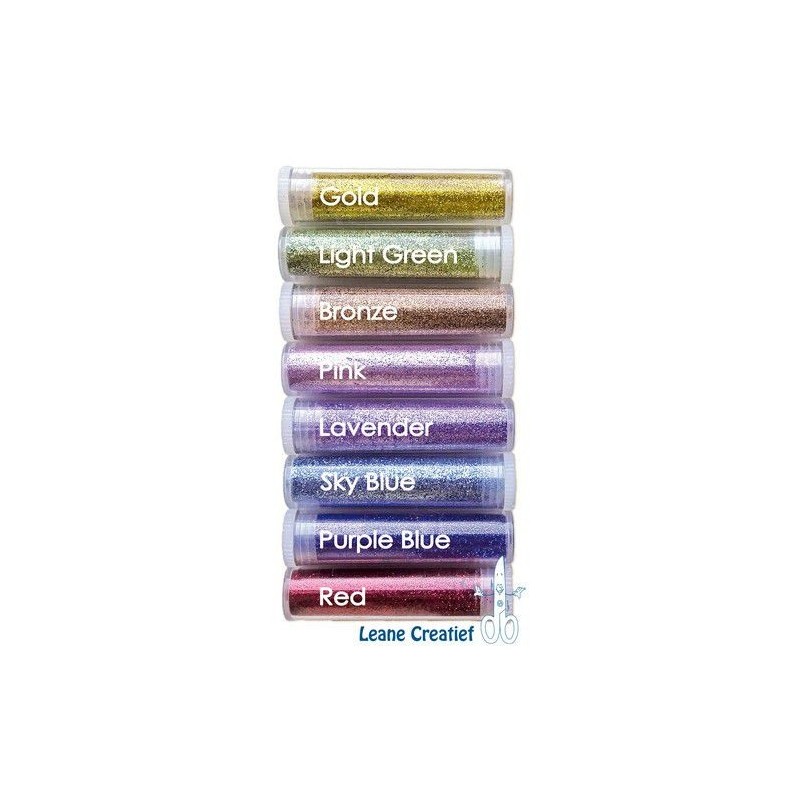 LeCrea - Ultrafine glitter assortment 8 colors in tubes 25.7989