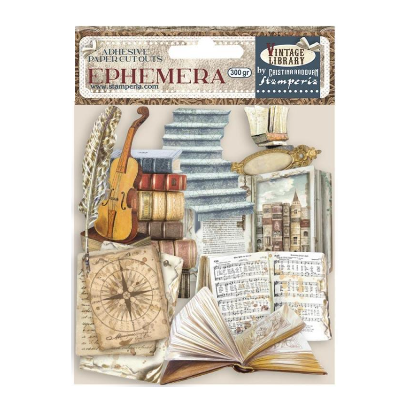 Stamperia Ephemera - Vintage Library die cut