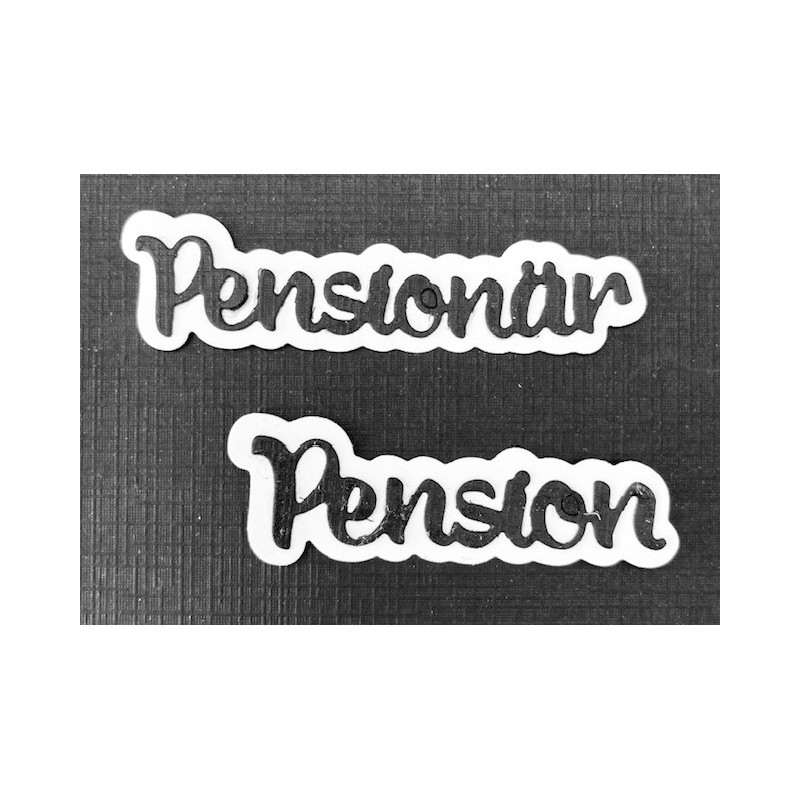 Lazerdesign DIES Pensionär Pension med bakgrund