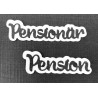 Lazerdesign DIES Pensionär Pension med bakgrund