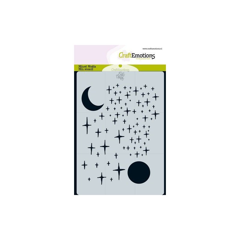 CraftEmotions A6 Mask stencil Angel & Bear -stars and moon Carla Creaties