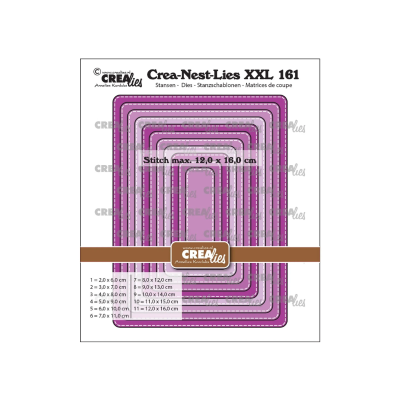 Crealies • Crea-Nest-Lies XXL Rectangles With Rounded Corners And Stitchline