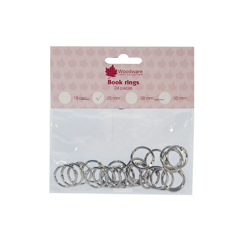 Woodware • Book rings 25mm 24 st Ringar
