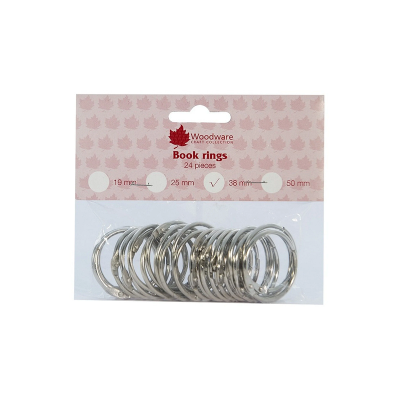 Woodware • Book rings 38mm 24pieces Ringar