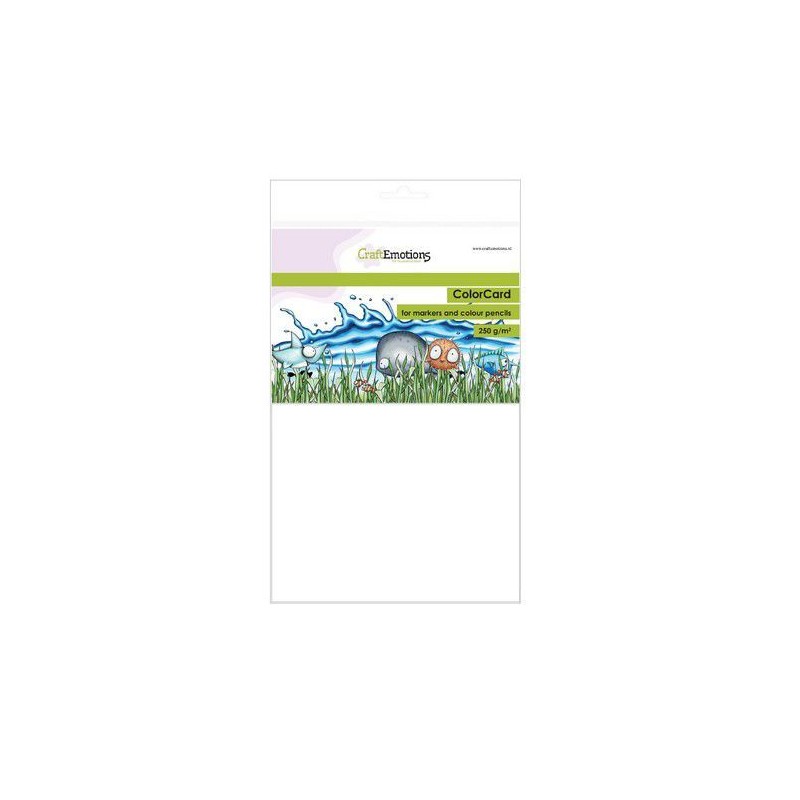 CraftEmotions ColorCard- colouring paper for markers white 12 sht A5 - 250 gr