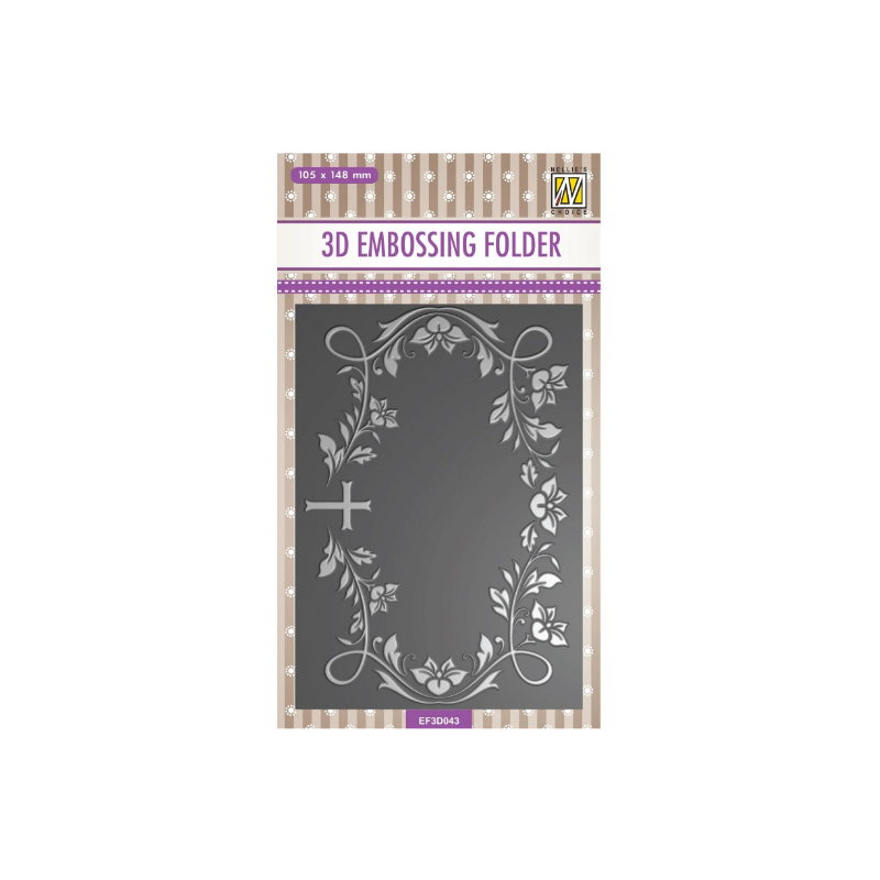 Nellie's Choice • 3D Embossing Folder Blooming Twigs With Cross