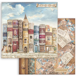 Stamperia Small Pad 10 sheets cm 20,3X20,3 (8"X8") - Vintage Library