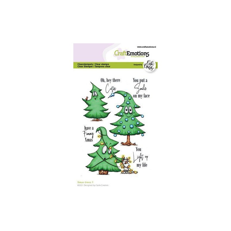 CraftEmotions clearstamps A6 - Xmas trees 1 (Eng) Carla Creaties