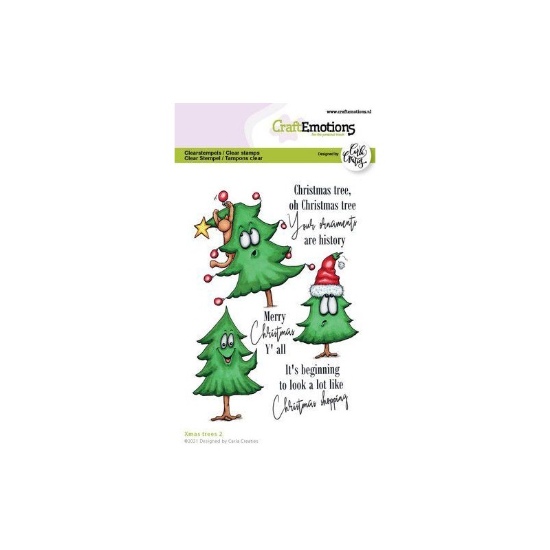 CraftEmotions clearstamps A6 - Xmas trees 2 (Eng) Carla Creaties