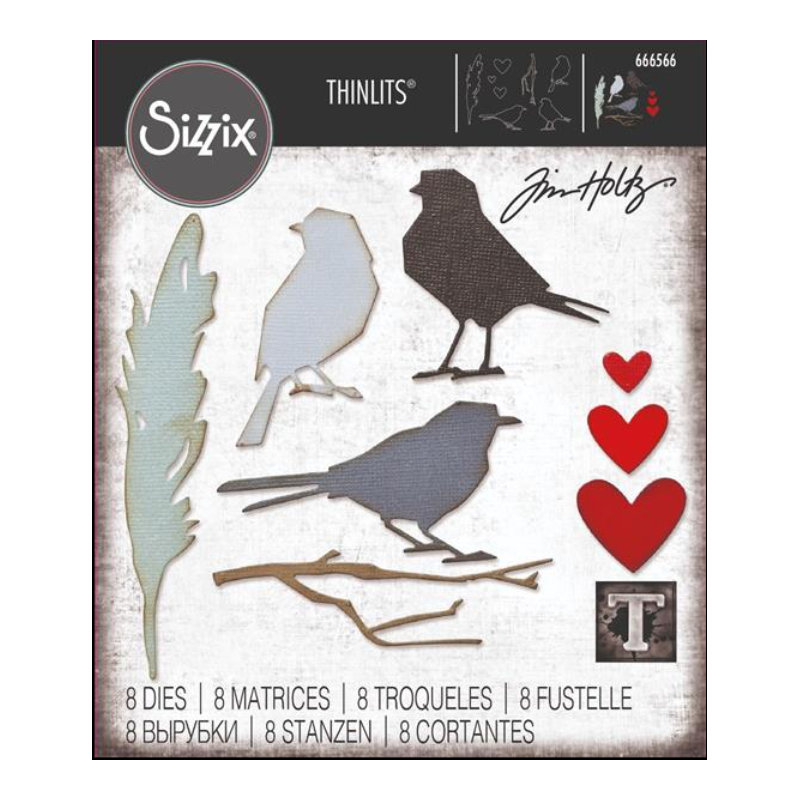 Sizzix/Tim Holtz Thinlits Die "Vault - Lovebirds" 666566