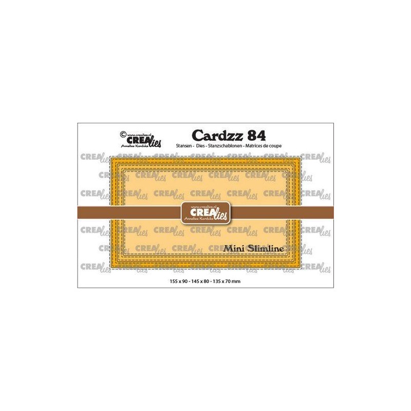 Crealies Cardzz Mini Slimline D with double stitch CLCZ84 155x90 - 145x80 - 135x70 mm