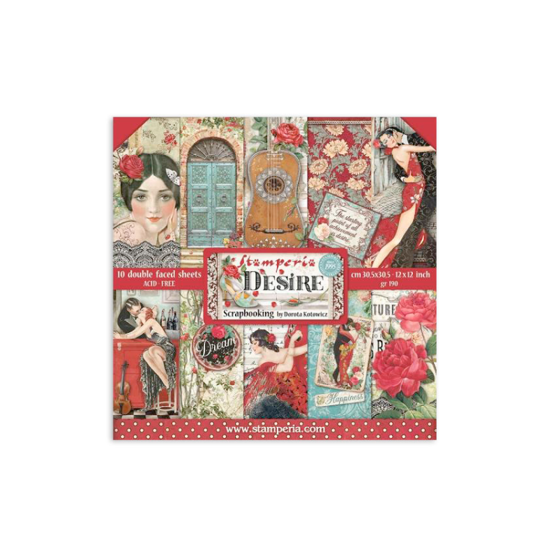 Scrapbooking Pad 10 sheets cm 30,5x30,5 (12"x12") - Desire  SBBL117