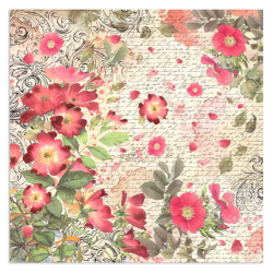 Stamperia Pack 4 sheets fabric cm 30x30 - Rose parfum TYG