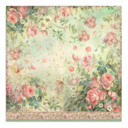 Stamperia Pack 4 sheets fabric cm 30x30 - Rose parfum TYG