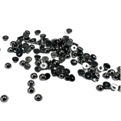 Simple and basic 4mm Half Pearl "Polished Antique Silver" SBA564