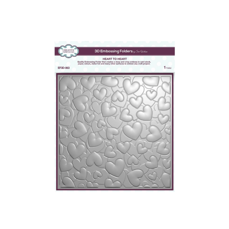 Creative Expressions • 3D Embossing Folder Heart to Heart 8X8