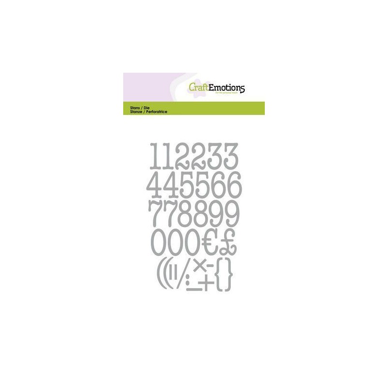 CraftEmotions Die - typewriter numbers Card 10,5x14,8cm 20mm